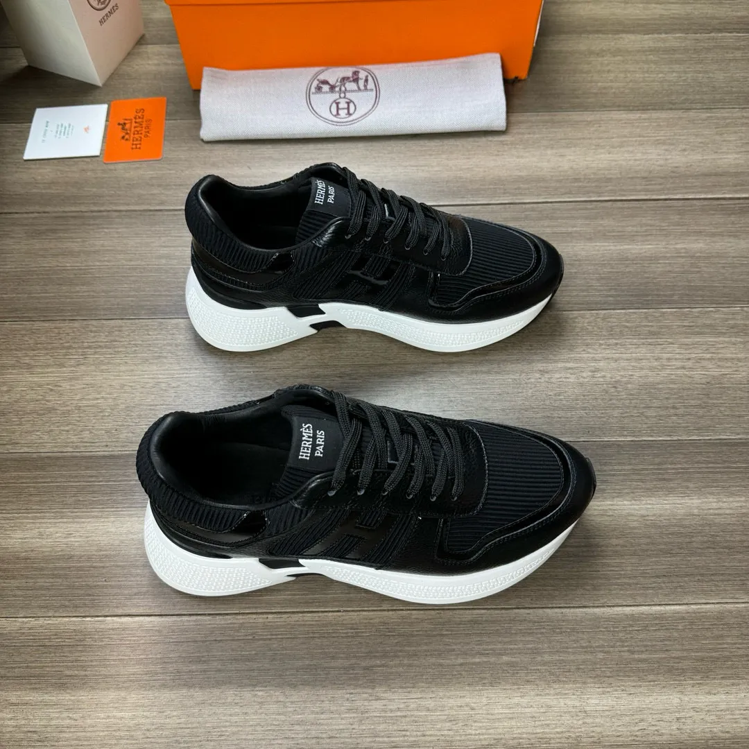 [HERMES] Hermès men's shoes 💰520💰 - High-end quality original order - Upper: 🔝 tumbled calfskin, high mercerized striped fabric, sewn brand H totem - Lining: water-dyed cowhide - Outsole: ultra-light T men's shoes 💰U foam rubber; two-color molded outsole - Super high quality control, fine workmanship: highlighted (high-end, luxury, grade) -Size :38-44, (45, customized)